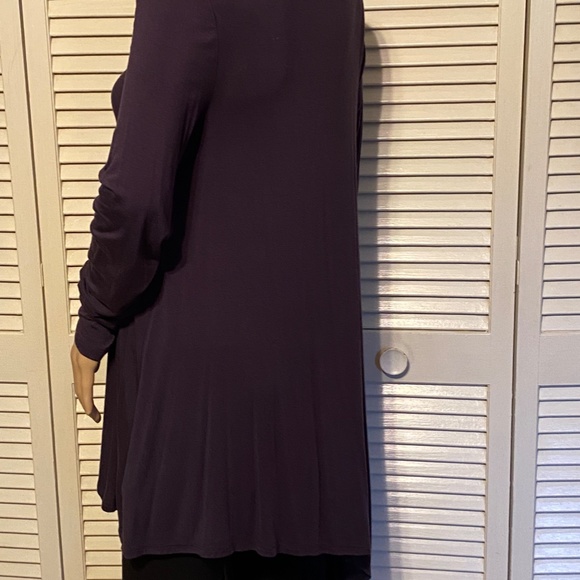 LOGO by Lori Goldstein Navy Asymmetrical Tunic SML - Picture 4 of 6